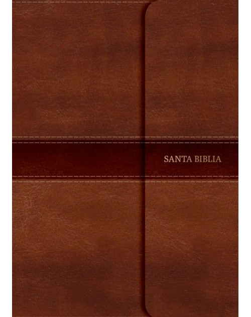 Biblia RVR60 Compacta imitación piel marrón con solapa e índice