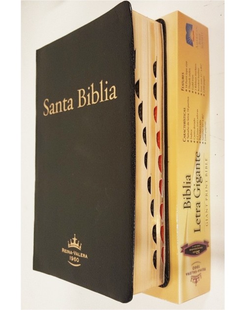 Biblia Letra Gigante RVR 1960, Piel Fabricada Negra, con Indice.