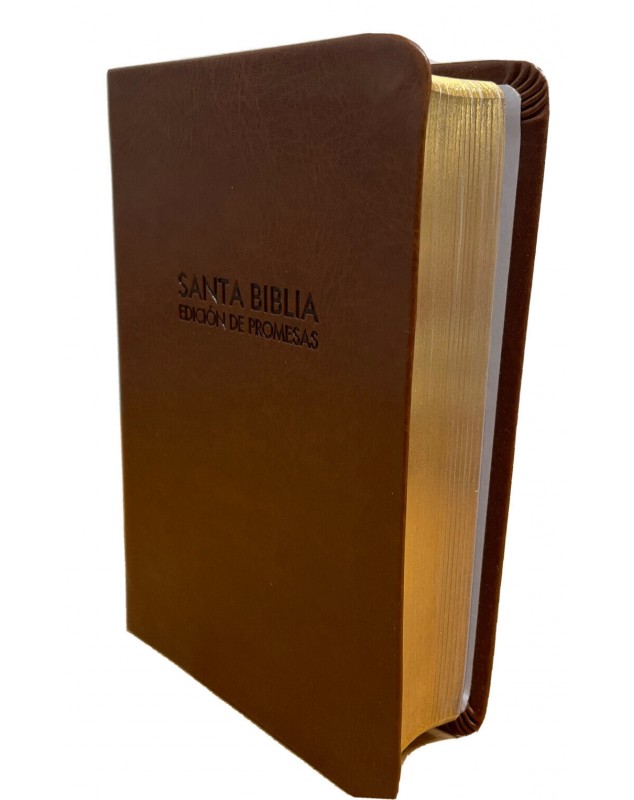 Biblia de Promesas Reina Valera 1960 / Compacta- Letra Grande / Piel Especial Color Marrón
