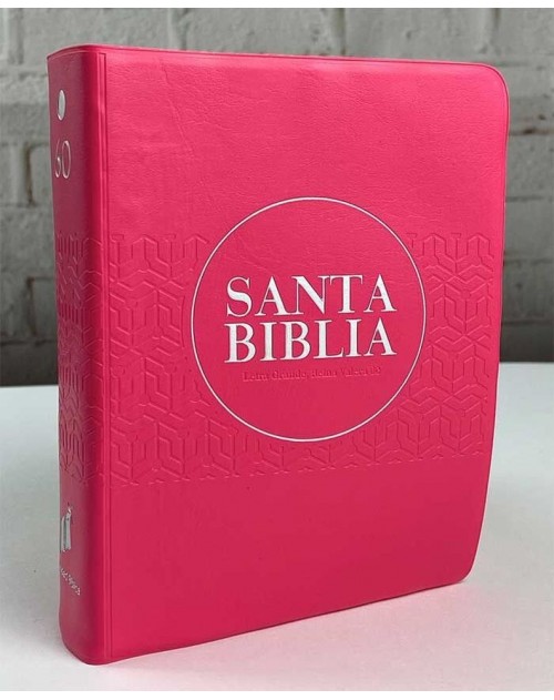 Biblia RVR60 Vinilo con canto rosa